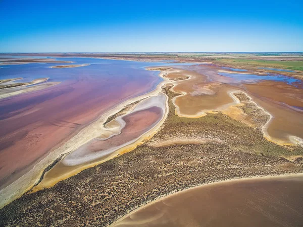 Grunt Saltvatten Fläckar Lake Tyrrell Victoria Australien — Stockfoto