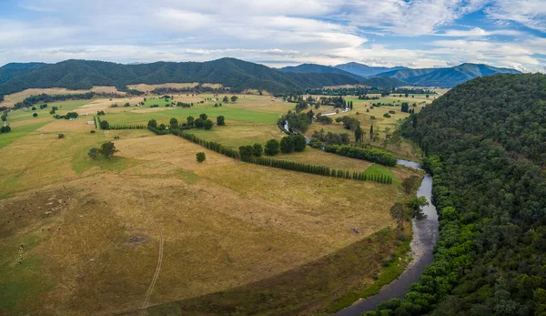 Panorama Lotu Ptaka Mitta Mitta Valley Victoria Australia — Zdjęcie stockowe