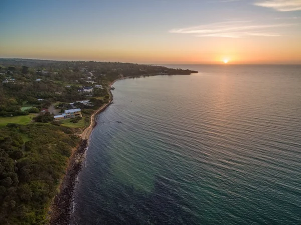 Luftutsikt Över Mornington Halvön Kustlinje Nära Olivers Hill Vid Vacker — Stockfoto