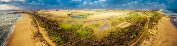 360 View Aerial Panorama Bass Highway Passing Throughout Meadows Pastures — Stock Photo, Image