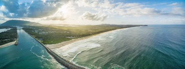 Panorama Udara Pantai North Haven Dan Camden Inlet Nsw Australia — Stok Foto