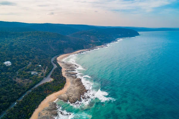 Flygfoto Över Ocean Coastline Nära Lorne Victoria Australien — Stockfoto