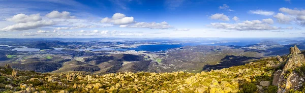 Πανοραμική Θέα Του Χόμπαρτ Από Όρος Ουέλινγκτον Τασμανία Αυστραλία — Φωτογραφία Αρχείου