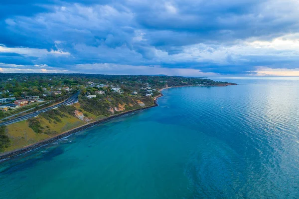 Vista Aérea Oliver Hill Área Bienes Raíces Lujo Península Mornington — Foto de Stock