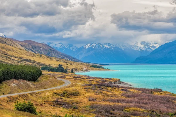 Lake Pukaki Southern Alps Canterbury South Island Nova Zelândia — Fotografia de Stock
