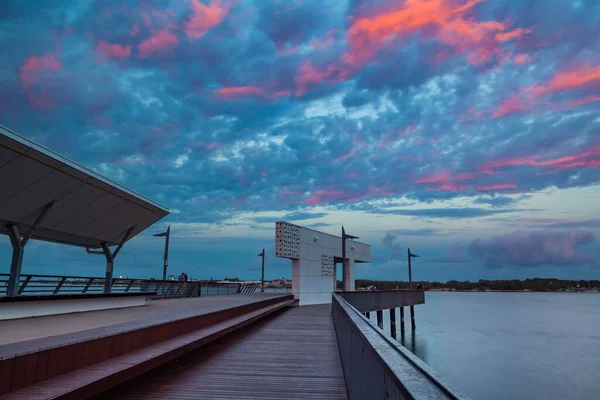 Pedana Panoramica Sul Fiume Nerang Southport Tramonto Gold Coast Queensland — Foto Stock