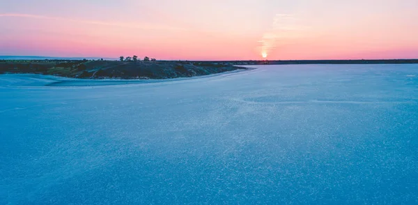 Vista Panorâmica Pôr Sol Sobre Lago Salgado Victoria Austrália — Fotografia de Stock