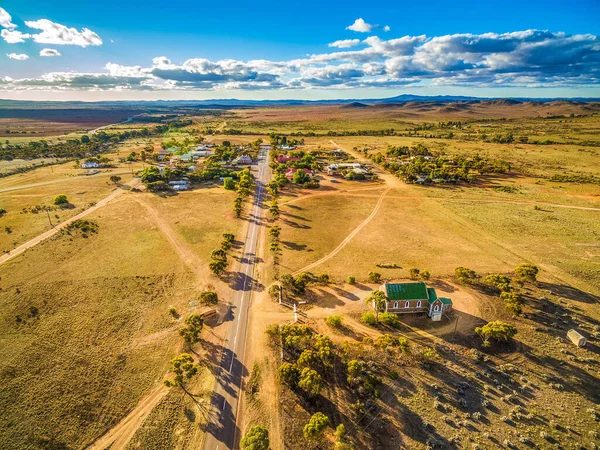 Road Passing Carrieton Small Township South Australia Aerial Landscape — Stock Photo, Image