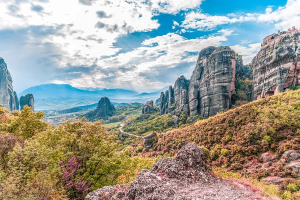 Mosteiro Vale Meteora Grécia — Fotografia de Stock