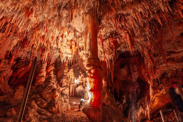 Jillabenan Höhle Mit Vielen Wunderschönen Stalaktiten Stalagmiten Und Säulen Kosciuszko — Stockfoto