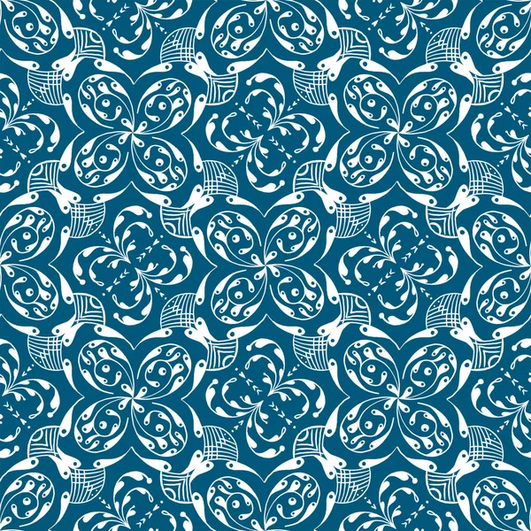 Stylized Nature Hand Drawn Seamless Pattern Tile — Stock Photo, Image