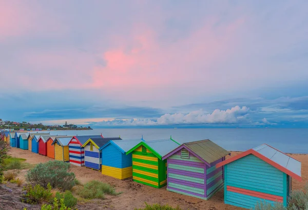 Colorate Case Bagno Brighton All Alba Melbourne Victoria Australia — Foto Stock