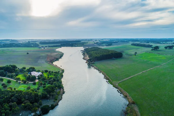 Luchtfoto Van Hopkins River Bij Warrnambool Australië — Stockfoto