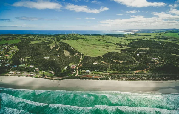 Aerial Panorama Cape Bridgewater Settlement Victoria Australia — Stock Photo, Image