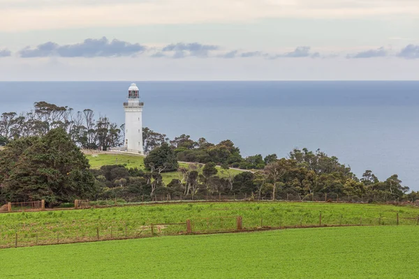 Stůl Cape Lighthouse Výhledem Oceán Tasmánie Austrálie — Stock fotografie