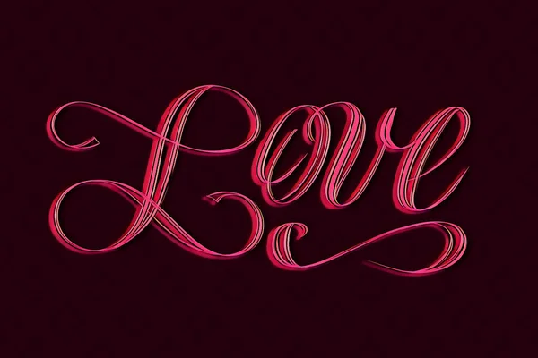 Amor Letras Elegantes Tons Vermelhos Arte Digital — Fotografia de Stock