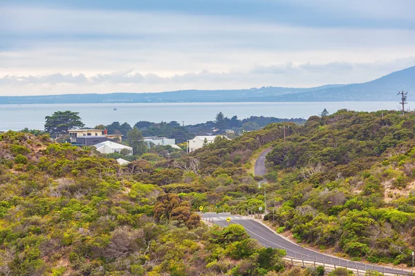 Sorrento Ocean Beach Road และพ ชชายฝ คาบสม Mornington เมลเบ ออสเตรเล — ภาพถ่ายสต็อก