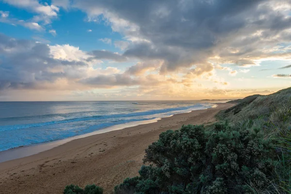 Solnedgång Vid Logans Beach Warnambool Victoria Australien — Stockfoto