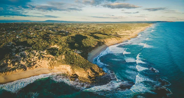 Panorama Aéreo Bela Costa Oceânica Melbourne Austrália — Fotografia de Stock