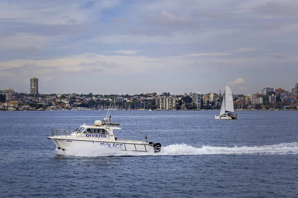 Sydney Australia October 2017 Divers Police Boat Sailing Sydney Harbour — Stock Photo, Image