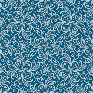 Yaprakları el çizimi pürüzsüz desenli, soyut biçimlendirilmiş çiçekler.