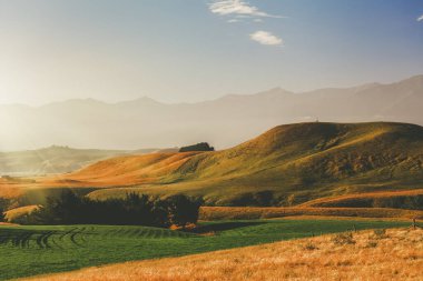 Kaikoura Yarımadası üzerinde gün batımı Canterbury, Güney Adası, Yeni Zelanda
