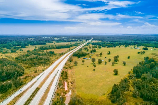 Aerial View Pacific Highway Passing Beautiful Australian Countryside Collombatti New — Stock Photo, Image