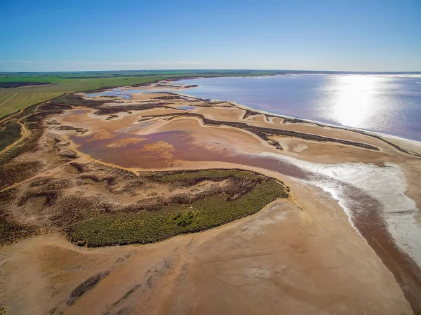 Grunt Rosa Salt Sjö Tyrrell Victoria Australien — Stockfoto