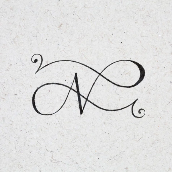 Elegante Lettera Monogramma Con Fiorisce — Foto Stock