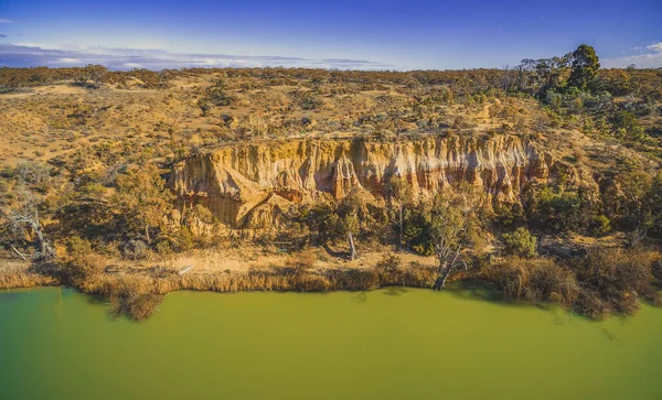Schöne Erosion Der Sandsteinklippen Über Dem Murray River Wilabalangaloo Reservat — Stockfoto