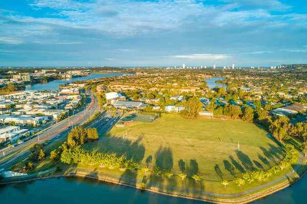 Varsity Lakes Pinggiran Kota Saat Matahari Terbenam Gold Coast Queensland — Stok Foto