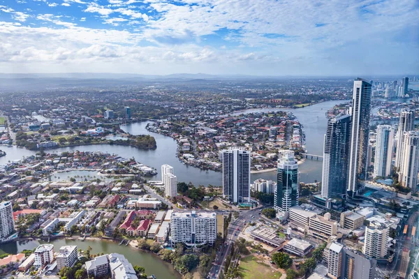 Aerial View Gold Coast City Nerang River — Stock Photo, Image