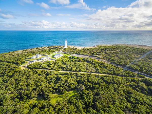 Pemandangan Udara Dari Cape Nelson Lighthouse Pada Hari Yang Cerah — Stok Foto