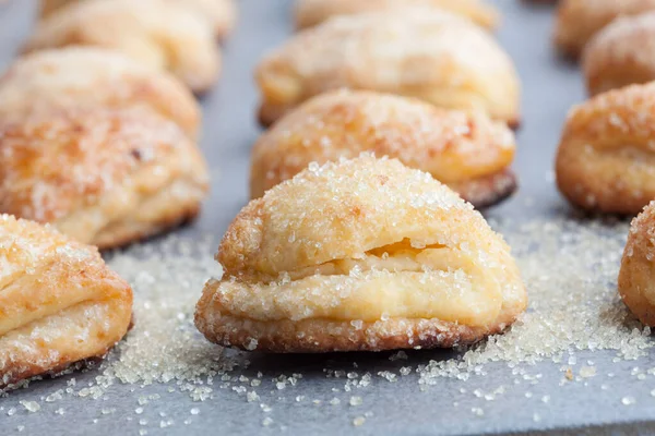 Cottage Kaas Koekjes Bestrooid Met Suiker Ondiepe Scherptediepte — Stockfoto