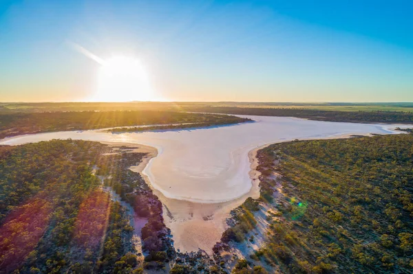 Kenyonsjön Vid Solnedgången Utsikt Över Luften — Stockfoto