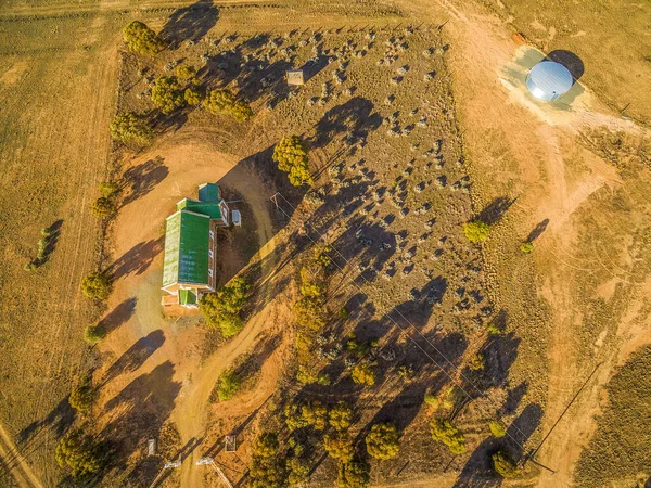 Olhando Para Baixo Pequena Igreja Algum Lugar Sul Outback Australiano — Fotografia de Stock