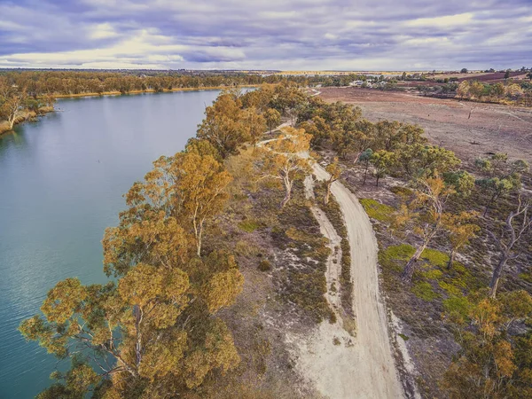 Camino Tierra Entre Los Árboles Goma Largo Del Río Murray — Foto de Stock