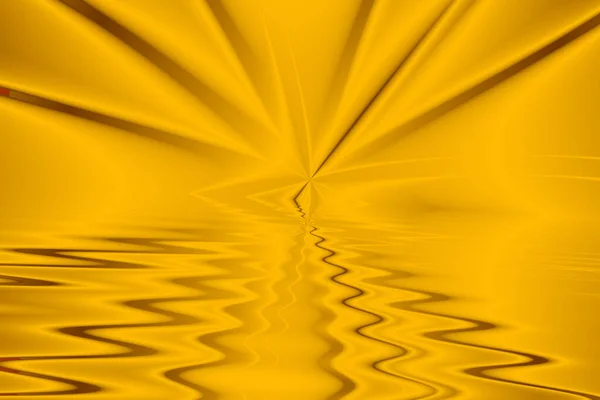 波と波紋のある無限大のプールから黄色の星が現れる — ストック写真