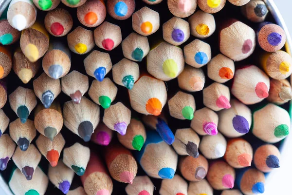 Ramo Lápices Colores Afilados Cerca — Foto de Stock