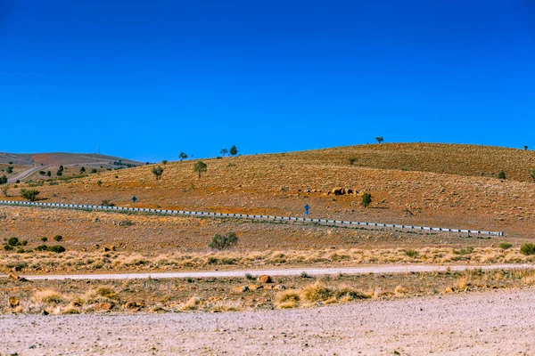 Estrada Que Passa Por Colinas Árvores Ikara Flinders Ranges National — Fotografia de Stock