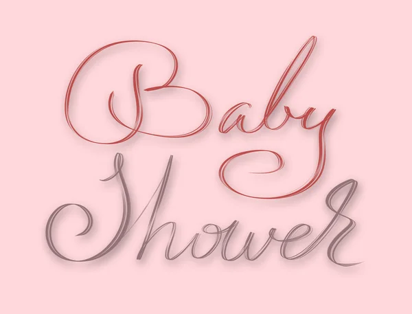 Baby Shower Elegante Scritta Mano Sfondo Rosa Inviti Biglietti Stampe — Foto Stock