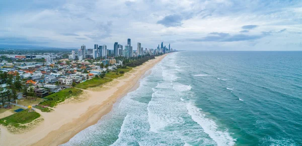 Panorama Aéreo Ciudad Gold Coast Costa Del Océano — Foto de Stock