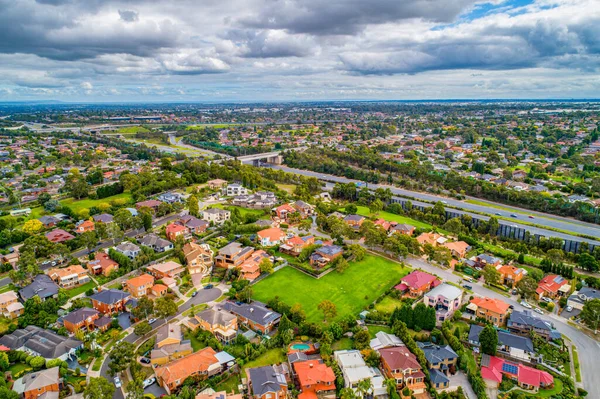 Private Residences Rowville Suburb Eastlink Highway Melbourne Australia Aerial View — Stock Photo, Image