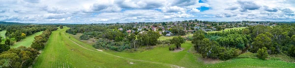 Réserve Rowville Quartier Résidentiel Melbourne Australie Vaste Panorama Aérien — Photo