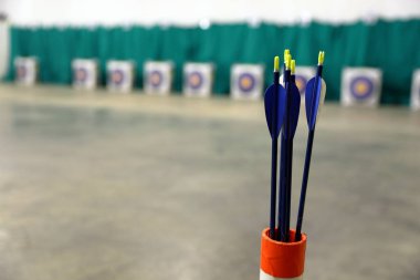 Hedefleri olan gençlik okçuluk okları