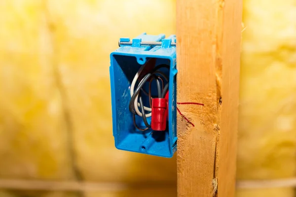 Electrical Outlet Gang Box New Contruction — Stock Photo, Image