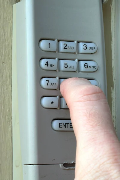 Kode Keypad Digunakan Pada Pintu Masuk Garasi Rumah Keypad Keamanan — Stok Foto