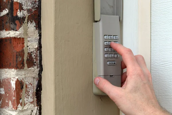 Kode Keypad Digunakan Pada Pintu Masuk Garasi Rumah Keypad Keamanan — Stok Foto