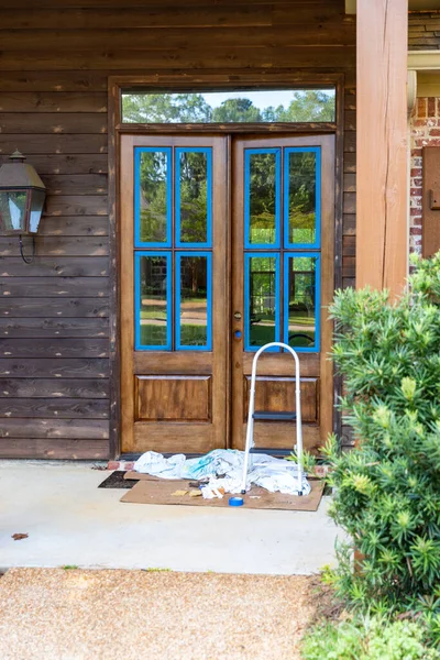 Front Door Process Being Refinished — Stock Photo, Image