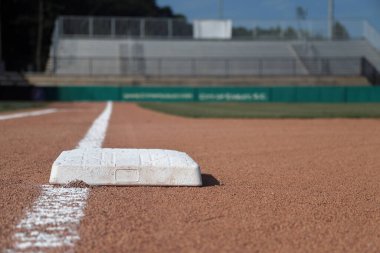 Baseball Field 1st Base with fresh grass and chalk lines clipart